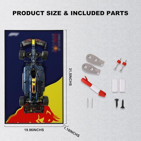 Display Case & Wall Frame for Lego F1 Speed Champions Red Bull RB20 42206 & Ferrari 42207, 50x80cm Aluminum Wall Mount Display (for Lego F1 Red Bull 42206, no Light) in Kuwait