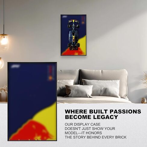 Display Case & Wall Frame for Lego F1 Speed Champions Red Bull RB20 42206 & Ferrari 42207, 50x80cm Aluminum Wall Mount Display (for Lego F1 Red Bull 42206, no Light) in Kuwait