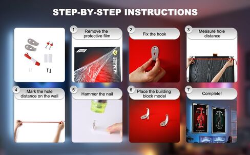 Display Case & Wall Frame for Lego F1 Speed Champions Red Bull RB20 42206 & Ferrari 42207, 50x80cm Aluminum Wall Mount Display (for Lego F1 Red Bull 42206, no Light) in Kuwait