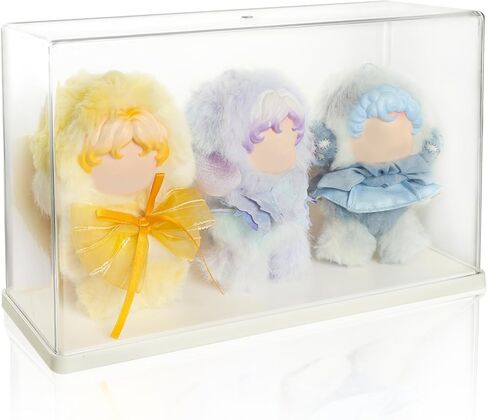 حافظة عرض متوافقة مع Labubu POP MART، رف صندوق عرض شفاف من الأكريليك لدمية POP MART Labubu، عبوة واحدة باللون الأبيض in Kuwait