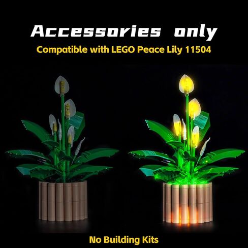 BrickBling Light Compatible with Lego Peace Lily, LED Lighting Compatible with Lego 11504, Light up Your Botanical Collection (Not Come with Plants Model) in Saudi Arabia