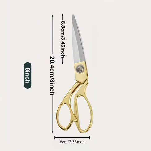 Tailor Scissors Stainless Steel, Heavy-Duty Sharp Blades, Gold Handle Design For Precision Fabric Cutting, Sewing, Quilting, 1PC in Saudi Arabia