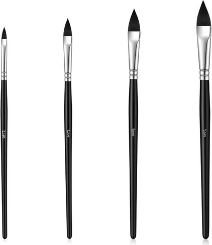 مجموعة فرش الألوان المائية لسان القطط، 4 قطع فرشاة طلاء مائية احترافية للرسم، فرش مثالية للرسم الأكريليك in Kuwait