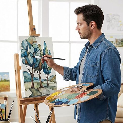 مجموعة فرش الألوان المائية لسان القطط، 4 قطع فرشاة طلاء مائية احترافية للرسم، فرش مثالية للرسم الأكريليك in Kuwait