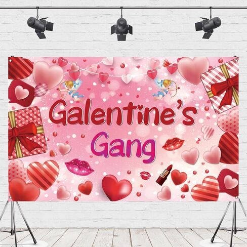 خلفية يوم Galentines - لافتة للسيدات لديكورات يوم Galentines، مقاس 71x43 بوصة in Saudi Arabia