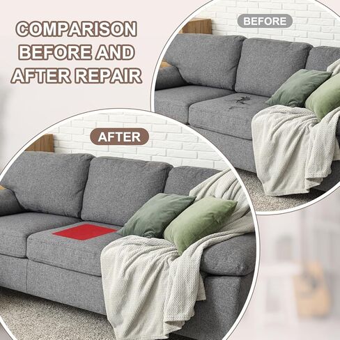PATIKIL Canvas Repair Patch, 2 Pcs 9 x 11 Inch Self-Adhesive Waterproof Linen Fabric Patch for Sofas Tote Bags Furniture Car Seats Canopy Tents Boat Covers, Gray in Saudi Arabia