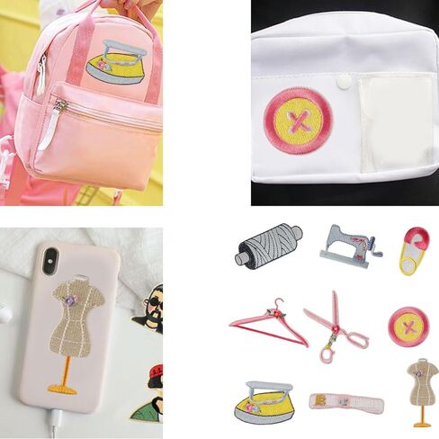 9 Pcs Clothes Hanger Sewing Patches Scissors Iron On Sewing Machine Repair for Clothing Jeans Backpacks in Saudi Arabia
