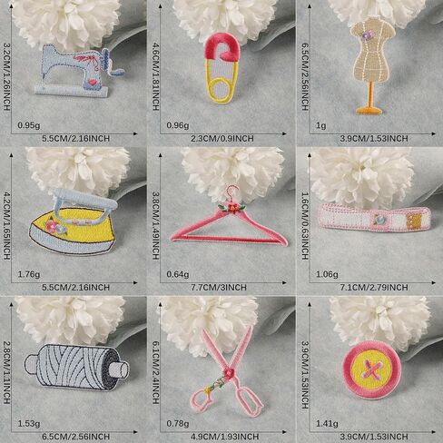 9 Pcs Clothes Hanger Sewing Patches Scissors Iron On Sewing Machine Repair for Clothing Jeans Backpacks in Saudi Arabia