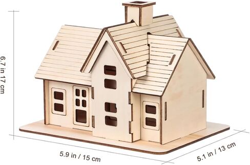 VOSAREA مجموعة واحدة من ألغاز نموذج منزل خشبي DIY للبالغين لتزيين المنزل والمكتب مع سطح أملس وسهل التجميع in Saudi Arabia