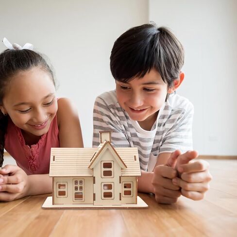 VOSAREA مجموعة واحدة من ألغاز نموذج منزل خشبي DIY للبالغين لتزيين المنزل والمكتب مع سطح أملس وسهل التجميع in Saudi Arabia