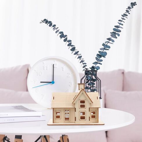 VOSAREA مجموعة واحدة من ألغاز نموذج منزل خشبي DIY للبالغين لتزيين المنزل والمكتب مع سطح أملس وسهل التجميع in Saudi Arabia