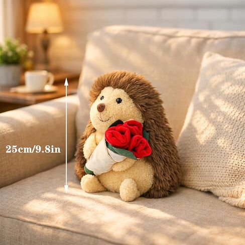 Hedgehog Plush Toy, Rose Bouquet Plush Hedgehog, Cute Stuffed Animal Doll, Valentine's Day, Birthday in Saudi Arabia