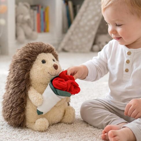 Hedgehog Plush Toy, Rose Bouquet Plush Hedgehog, Cute Stuffed Animal Doll, Valentine's Day, Birthday in Saudi Arabia