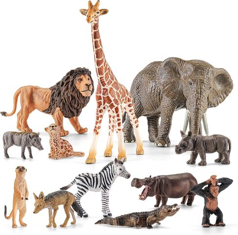 مجموعة تماثيل حيوانات سفاري مكونة من 12 قطعة، أشكال حيوانات برية أفريقية واقعية، ألعاب حيوانات حديقة حيوانات تعليمية، هدايا الحفلات، دعامات للفصل الدراسي، أغطية للكيك، هدية عيد ميلاد للأطفال الصغار in Kuwait