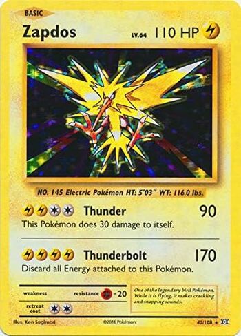Pokemon - Zapdos (42/108) - XY Evolutions - Holo in Saudi Arabia