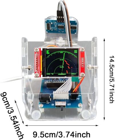 Ultrasonic Radar Sensors Module Kit RC Vehicles Radar Display Simple Assembly Scanning Sensors for 1/10 Scale RC Crawlers, 1.8 inch Screen Set in Saudi Arabia
