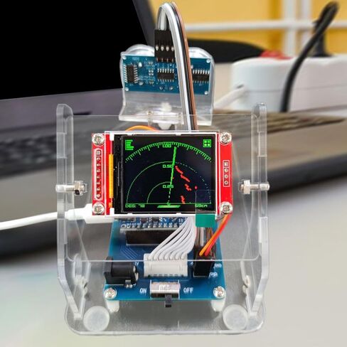 Ultrasonic Radar Sensors Module Kit RC Vehicles Radar Display Simple Assembly Scanning Sensors for 1/10 Scale RC Crawlers, 1.8 inch Screen Set in Saudi Arabia