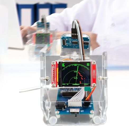 Ultrasonic Radar Sensors Module Kit RC Vehicles Radar Display Simple Assembly Scanning Sensors for 1/10 Scale RC Crawlers, 1.8 inch Screen Set in Saudi Arabia