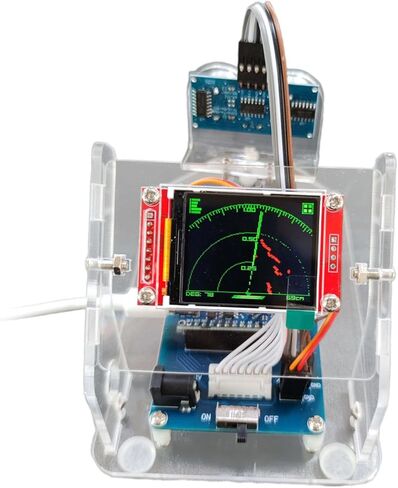 Ultrasonic Radar Sensors Module Kit RC Vehicles Radar Display Simple Assembly Scanning Sensors for 1/10 Scale RC Crawlers, 1.8 inch Screen Set in Saudi Arabia