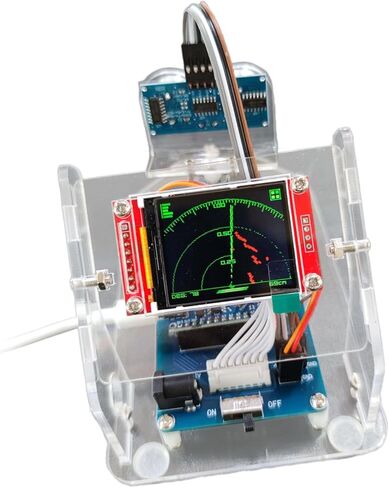 Ultrasonic Radar Sensors Module Kit RC Vehicles Radar Display Simple Assembly Scanning Sensors for 1/10 Scale RC Crawlers, 1.8 inch Screen Set in Saudi Arabia