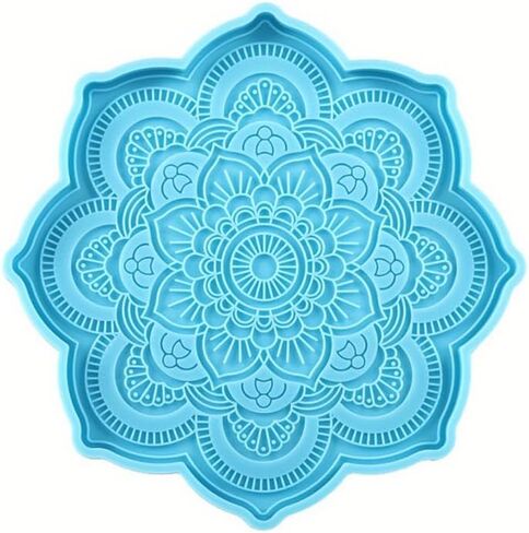 Mandala Coaster Silicone Mold Round Tray Cup Mat Epoxy Resin Casting Mould for DIY Resin Crafts Home Decoration Making Tools in Saudi Arabia
