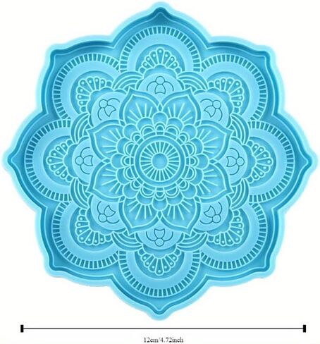 Mandala Coaster Silicone Mold Round Tray Cup Mat Epoxy Resin Casting Mould for DIY Resin Crafts Home Decoration Making Tools in Saudi Arabia