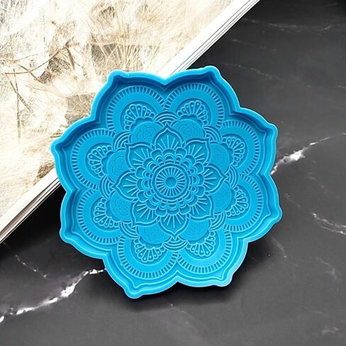 Mandala Coaster Silicone Mold Round Tray Cup Mat Epoxy Resin Casting Mould for DIY Resin Crafts Home Decoration Making Tools in Saudi Arabia