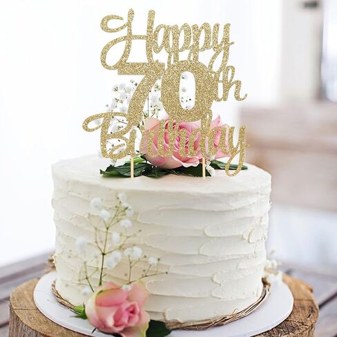 Happy 70th Birthday Cake Topper - 70th Birthday Party Decorations,70 Cake Topper,70 Anniversary Decor (70th) in Saudi Arabia
