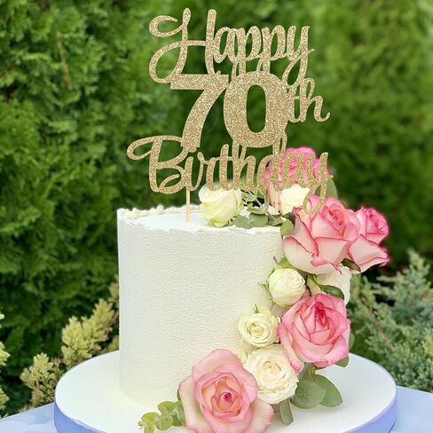 Happy 70th Birthday Cake Topper - 70th Birthday Party Decorations,70 Cake Topper,70 Anniversary Decor (70th) in Saudi Arabia