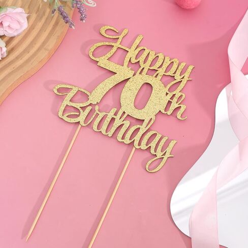 Happy 70th Birthday Cake Topper - 70th Birthday Party Decorations,70 Cake Topper,70 Anniversary Decor (70th) in Saudi Arabia