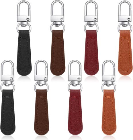 Dplolng 8 قطع من الجلد بسحاب سحب، سحاب يسحب مقبض جلدي بديل سحر قابل للفصل، سحابات بديلة قابلة للفصل، علامات سحب للأمتعة وحقائب الظهر والسترات والمحافظ وحقائب اليد، متعدد الألوان in Kuwait