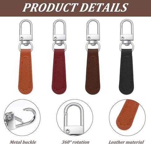 Dplolng 8 قطع من الجلد بسحاب سحب، سحاب يسحب مقبض جلدي بديل سحر قابل للفصل، سحابات بديلة قابلة للفصل، علامات سحب للأمتعة وحقائب الظهر والسترات والمحافظ وحقائب اليد، متعدد الألوان in Kuwait