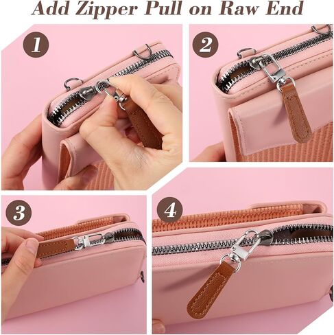 Dplolng 8 قطع من الجلد بسحاب سحب، سحاب يسحب مقبض جلدي بديل سحر قابل للفصل، سحابات بديلة قابلة للفصل، علامات سحب للأمتعة وحقائب الظهر والسترات والمحافظ وحقائب اليد، متعدد الألوان in Kuwait