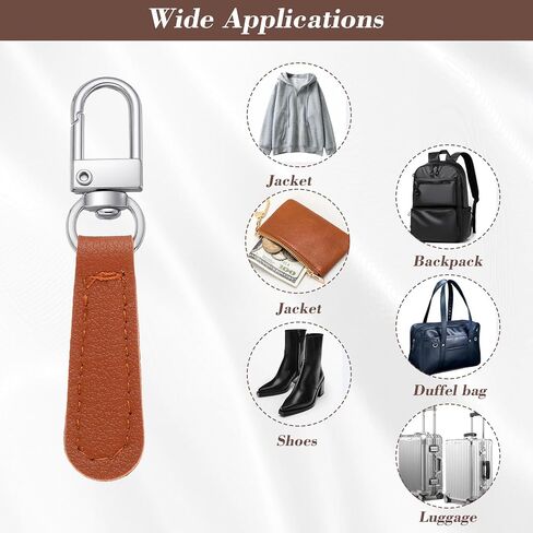 Dplolng 8 قطع من الجلد بسحاب سحب، سحاب يسحب مقبض جلدي بديل سحر قابل للفصل، سحابات بديلة قابلة للفصل، علامات سحب للأمتعة وحقائب الظهر والسترات والمحافظ وحقائب اليد، متعدد الألوان in Kuwait