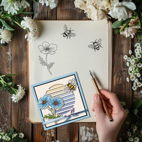 1 Sheet PVC Plastic Clear Stamps, Custom Flower Themed Silicone Stamp, Words Pattern Transparent Stamps for DIY Scrapbooking Photo Album Decorative Cards Making, 6.3x4.33inch in Saudi Arabia