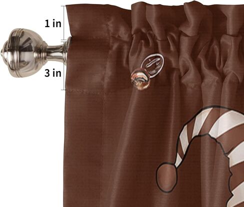 ستارة القهوة DaringOne، ستائر نافذة من البوليستر للحمام، ستائر جيب قضيب للمقهى وغرفة المعيشة - لوحة واحدة مقاس 54 × 18 بوصة، كوب من حبوب الشاي والقهوة باللون البني العتيق in Kuwait