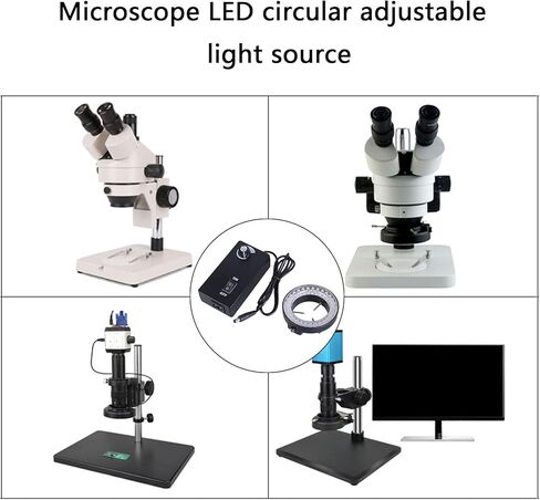 LED Rings Light Microscopes 60 LEDs Adjustable Brightness Suitable for Electronics Repair Laboratory Sample Observation European Standard Microscope Light in Saudi Arabia