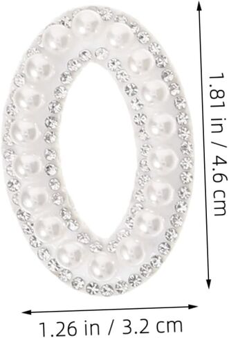 رقعات أرقام للكي من حجر الراين واللؤلؤ من Angoily لحقائب أحذية الملابس DIY، زينة أنيقة بلينغ 1.81 × 1.25 بوصة، رقع معطف مزخرفة لمشاريع الموضة in Kuwait