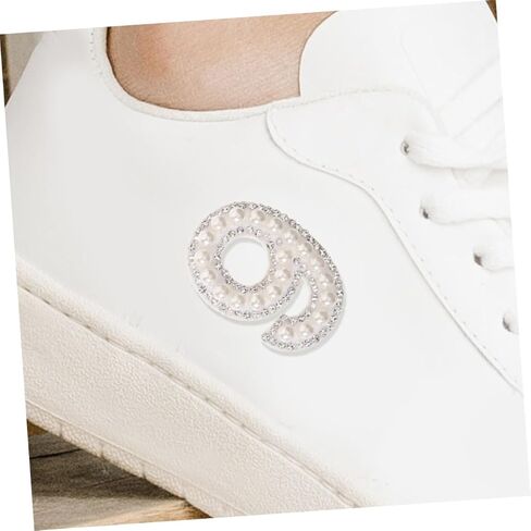 رقعات أرقام للكي من حجر الراين واللؤلؤ من Angoily لحقائب أحذية الملابس DIY، زينة أنيقة بلينغ 1.81 × 1.25 بوصة، رقع معطف مزخرفة لمشاريع الموضة in Kuwait