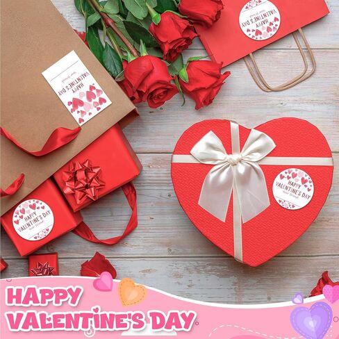 ملصقات علامات عيد الحب السعيد، مجموعة ملصقات على شكل قلب الحب مكونة من 40 قطعة، ملصق عيد الحب لتزيين صندوق تغليف الهدايا والوجبات الخفيفة - A01 in Kuwait