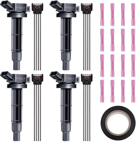 Performance Master Set of 6 Ignition Coils Pack & Pigtail Connector Wiring Harness Kit Compatible with 2002-2006 Audi A4 A6 Quattro 3.0L V6 Replacement for UF483 C1471 5C1470 in Kuwait