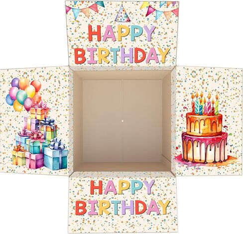 UIBOVA 8 Pcs Birthday Gift Box Stickers, Happy Birthday Stickers for Adults Kids, 8.5x11 Inch Presents Sticker Labels for Gift Box, Birthdays Gifts Name Tags for Christmas Wedding Graduation-B32 in Kuwait