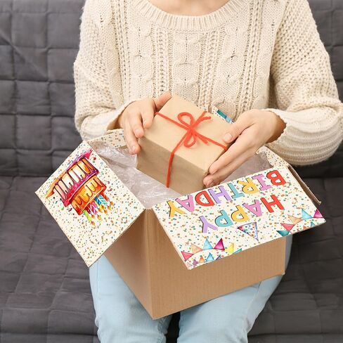 UIBOVA 8 Pcs Birthday Gift Box Stickers, Happy Birthday Stickers for Adults Kids, 8.5x11 Inch Presents Sticker Labels for Gift Box, Birthdays Gifts Name Tags for Christmas Wedding Graduation-B32 in Kuwait