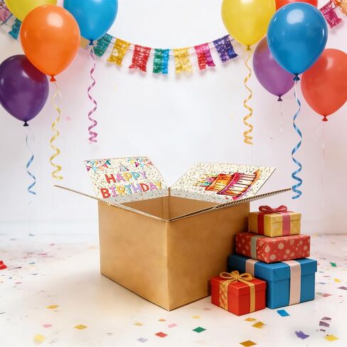 UIBOVA 8 Pcs Birthday Gift Box Stickers, Happy Birthday Stickers for Adults Kids, 8.5x11 Inch Presents Sticker Labels for Gift Box, Birthdays Gifts Name Tags for Christmas Wedding Graduation-B32 in Kuwait