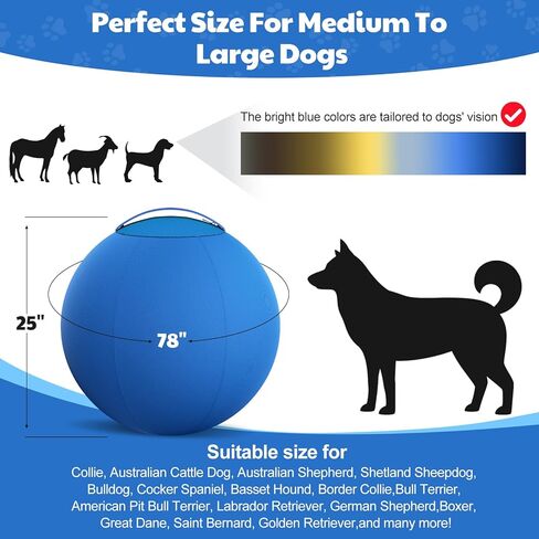 كرة الرعي للكلاب مقاس 25 بوصة من Happypaw - مقاومة معززة للمضغ ومواد شديدة التحمل، لعبة متينة للكلاب، معدات خفة الحركة للرعاة الأستراليين والماشية والكولي الحدودية والسلالات الصغيرة والمتوسطة in Kuwait