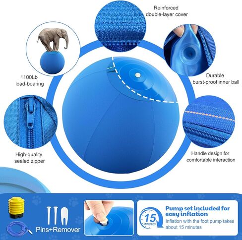 كرة الرعي للكلاب مقاس 25 بوصة من Happypaw - مقاومة معززة للمضغ ومواد شديدة التحمل، لعبة متينة للكلاب، معدات خفة الحركة للرعاة الأستراليين والماشية والكولي الحدودية والسلالات الصغيرة والمتوسطة in Kuwait