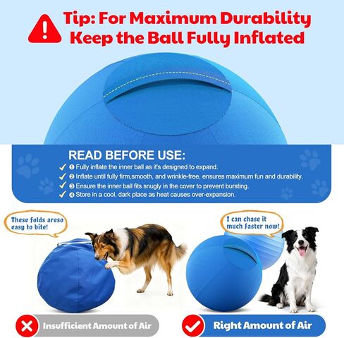 كرة الرعي للكلاب مقاس 25 بوصة من Happypaw - مقاومة معززة للمضغ ومواد شديدة التحمل، لعبة متينة للكلاب، معدات خفة الحركة للرعاة الأستراليين والماشية والكولي الحدودية والسلالات الصغيرة والمتوسطة in Kuwait