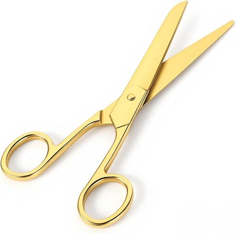 Gold Scissors 7inch Gold Scissors for Office Desk Vintage Craft Tailor, All Purpose Stainless Steel Professional Dressmaker Shears for Office Desk School Home in Saudi Arabia