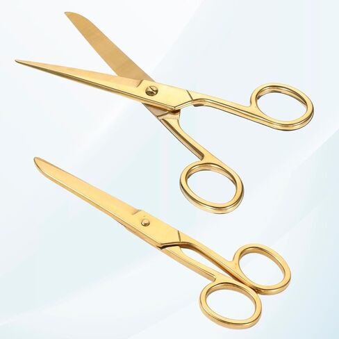 Gold Scissors 7inch Gold Scissors for Office Desk Vintage Craft Tailor, All Purpose Stainless Steel Professional Dressmaker Shears for Office Desk School Home in Saudi Arabia