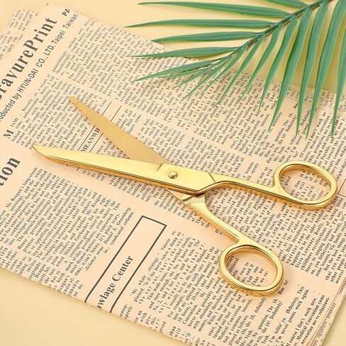 Gold Scissors 7inch Gold Scissors for Office Desk Vintage Craft Tailor, All Purpose Stainless Steel Professional Dressmaker Shears for Office Desk School Home in Saudi Arabia